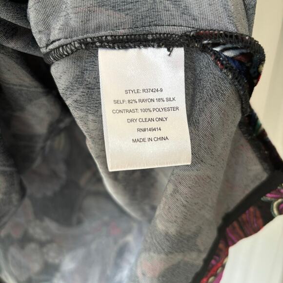 Johnny Was Rayon Silk Vibrant Floral Tie Front Kimono Dress NWT Size Small - Picture 7 of 10